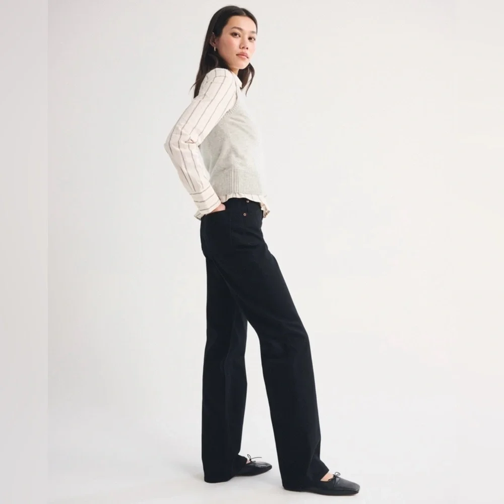 ABERCROMBIE & FITCH HIGH RISE 90S RELAXED JEAN SZ 27 REGULAR NWT - Picture 5 of 10